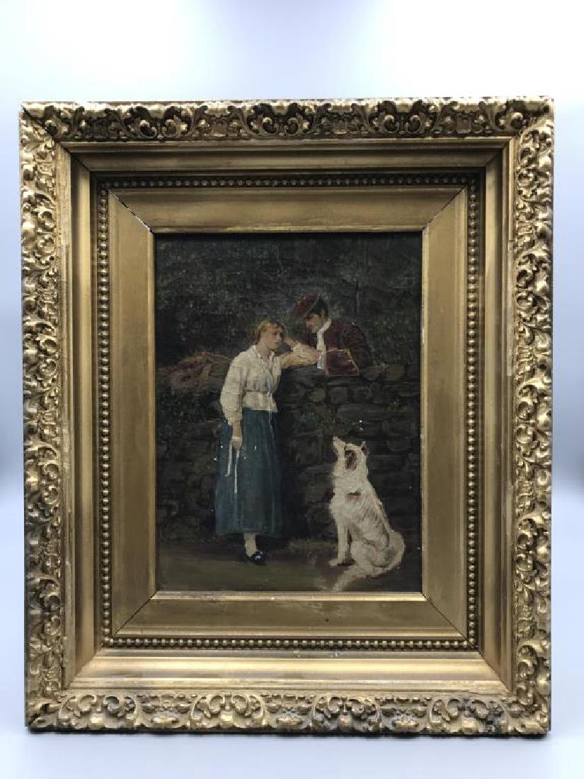 Lovers with dog oil on canvas (1 of 3)