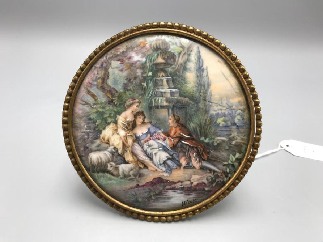 Limoges signed Watt hand-painted porcelain (1 of 3)