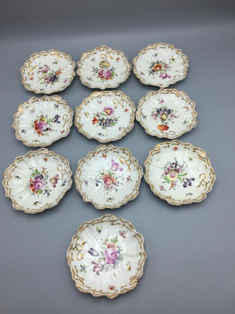Meissen Dresden lot of 10 bowls floral pattern (1 of 8)