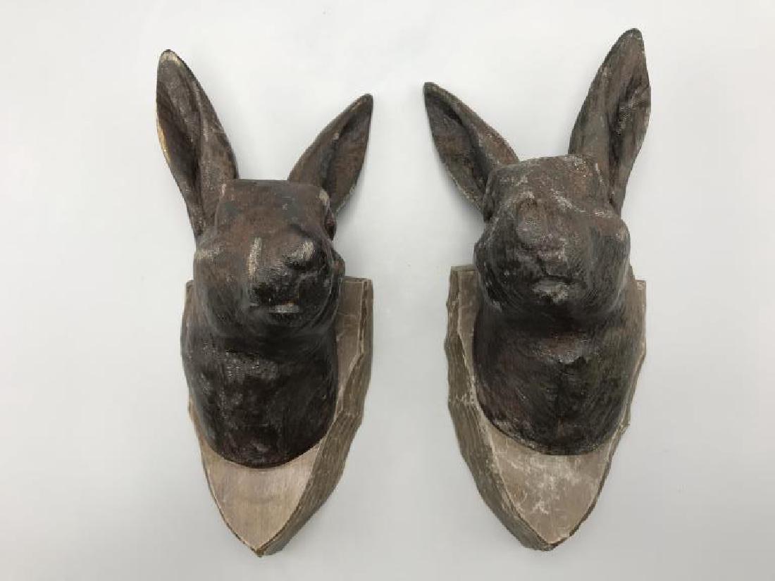 German Black Forest rabbit head plaques (1 of 3)