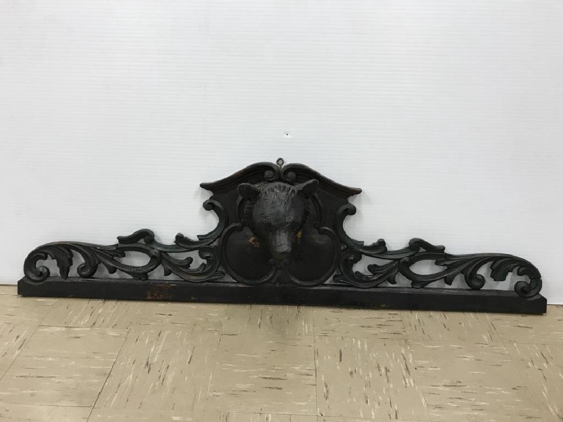 German Black Forest carved wood bear wall hanging (1 of 5)