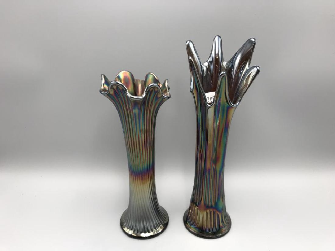 Lot of two carnival glass vases (1 of 3)