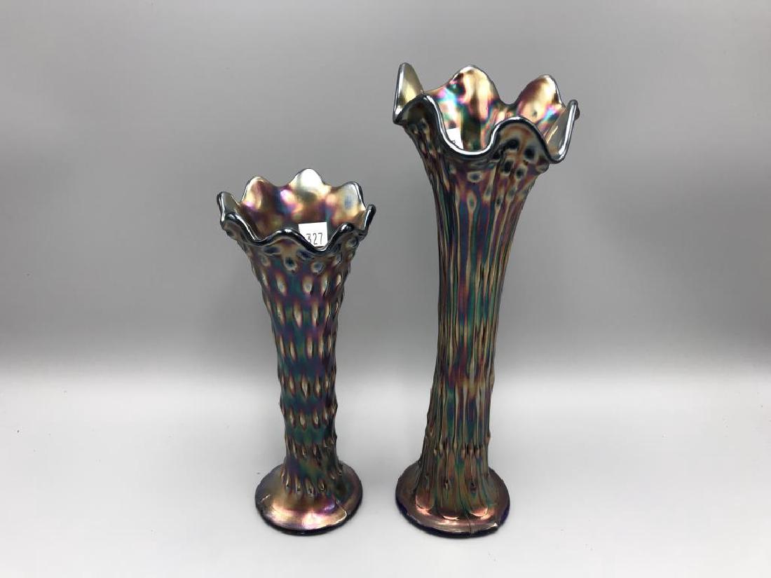 Lot of two carnival glass vases (1 of 2)