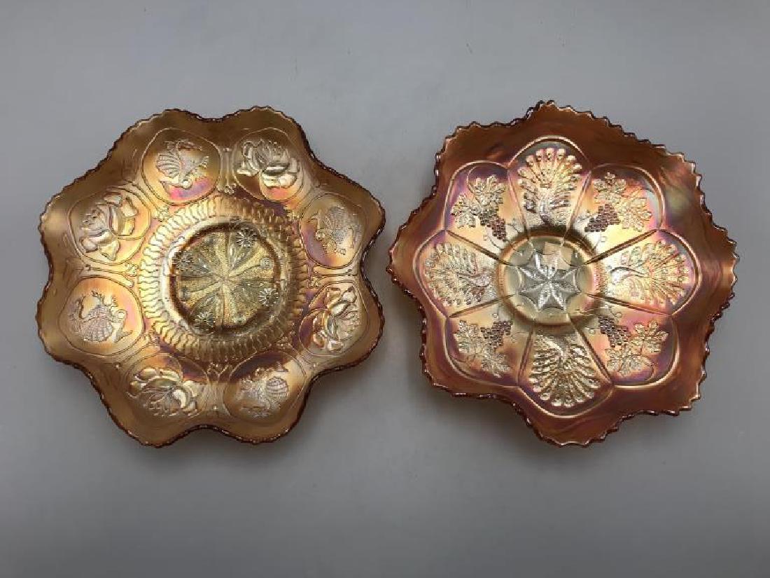 Lot of 2 Carnival glass bowls (1 of 5)
