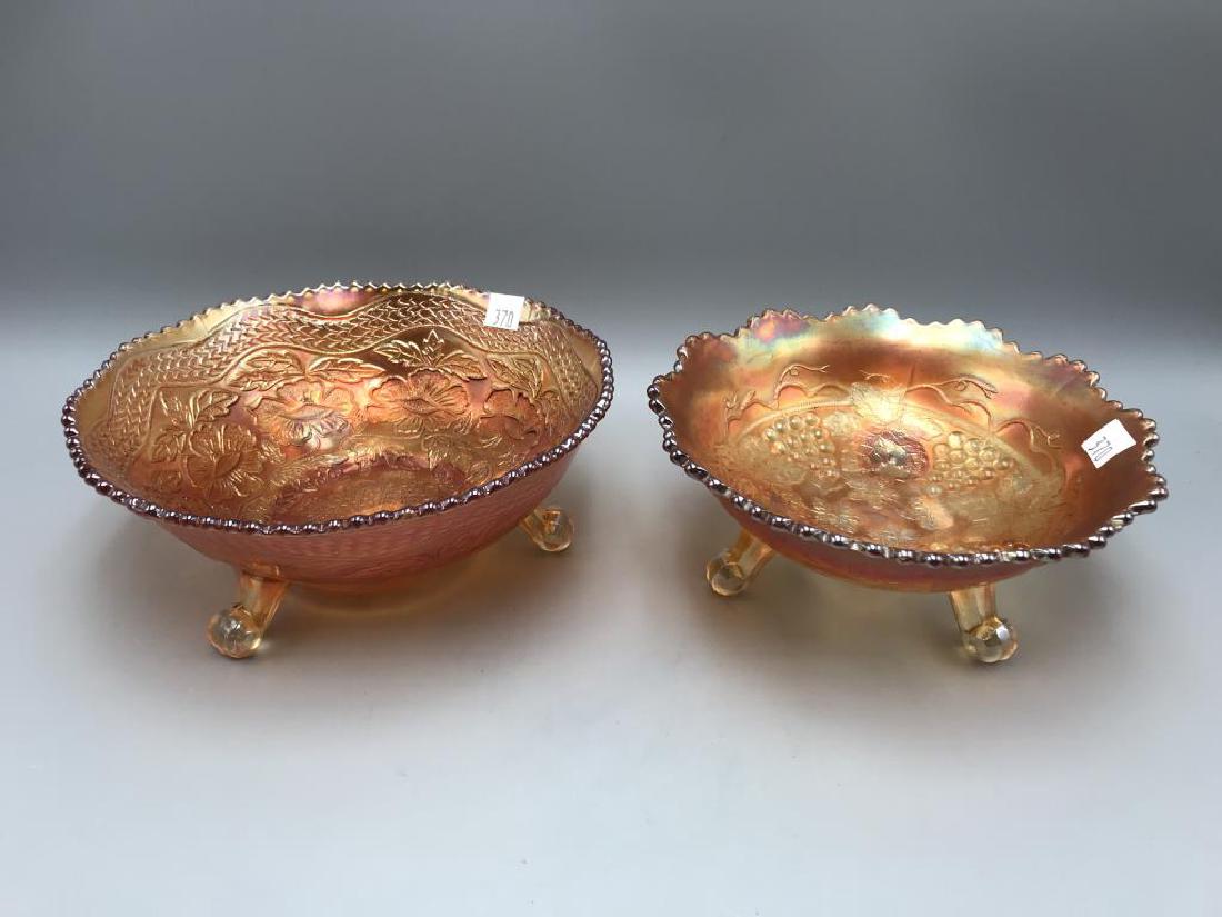 Lot of two marigold carnival footed bowlâ€™s (1 of 2)