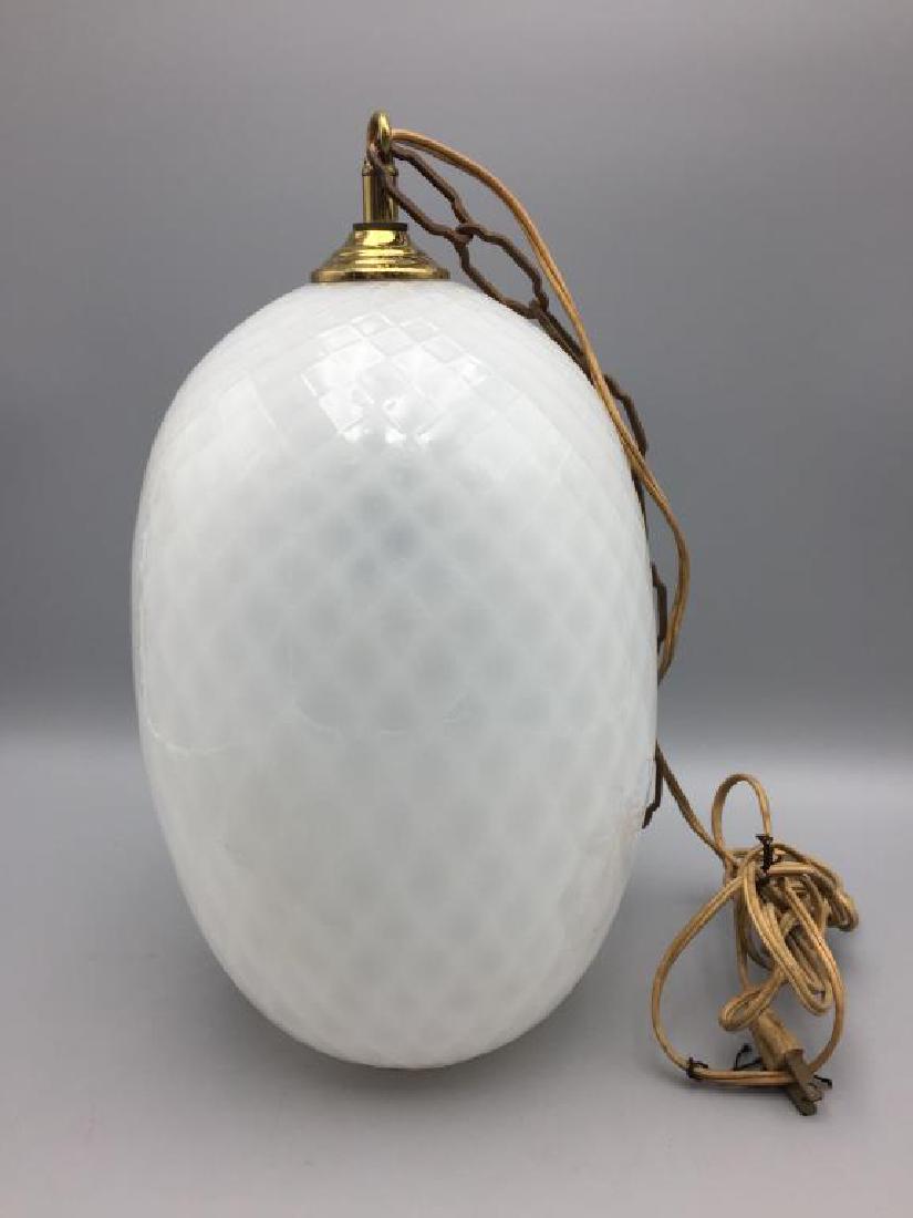 Mid Century white Murano glass hanging light (1 of 3)