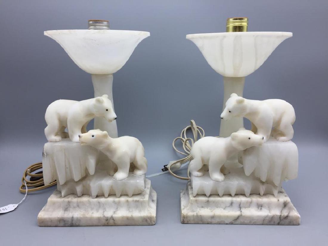 Pair of figural alabaster table lamps (1 of 5)