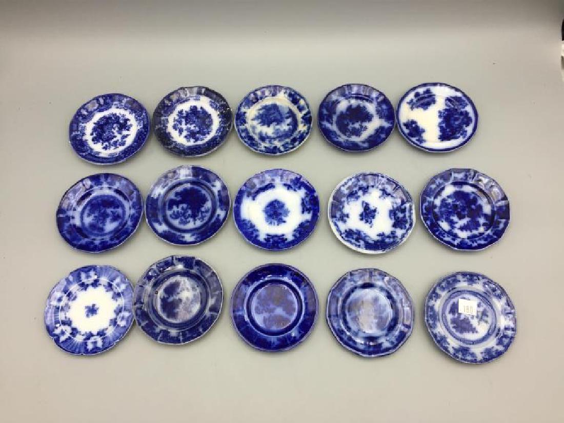 15 Flo Blue butter pats: each is 4 inches diameter, various patterns