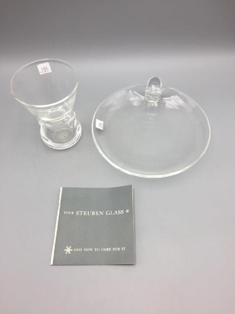 A lot of 2 Steuben colorless glass items (1 of 5)