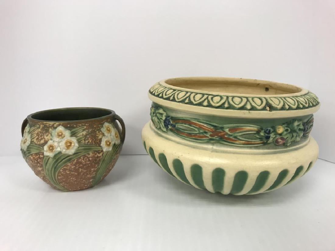 Lot of two Roseville pottery planters; (1 of 9)