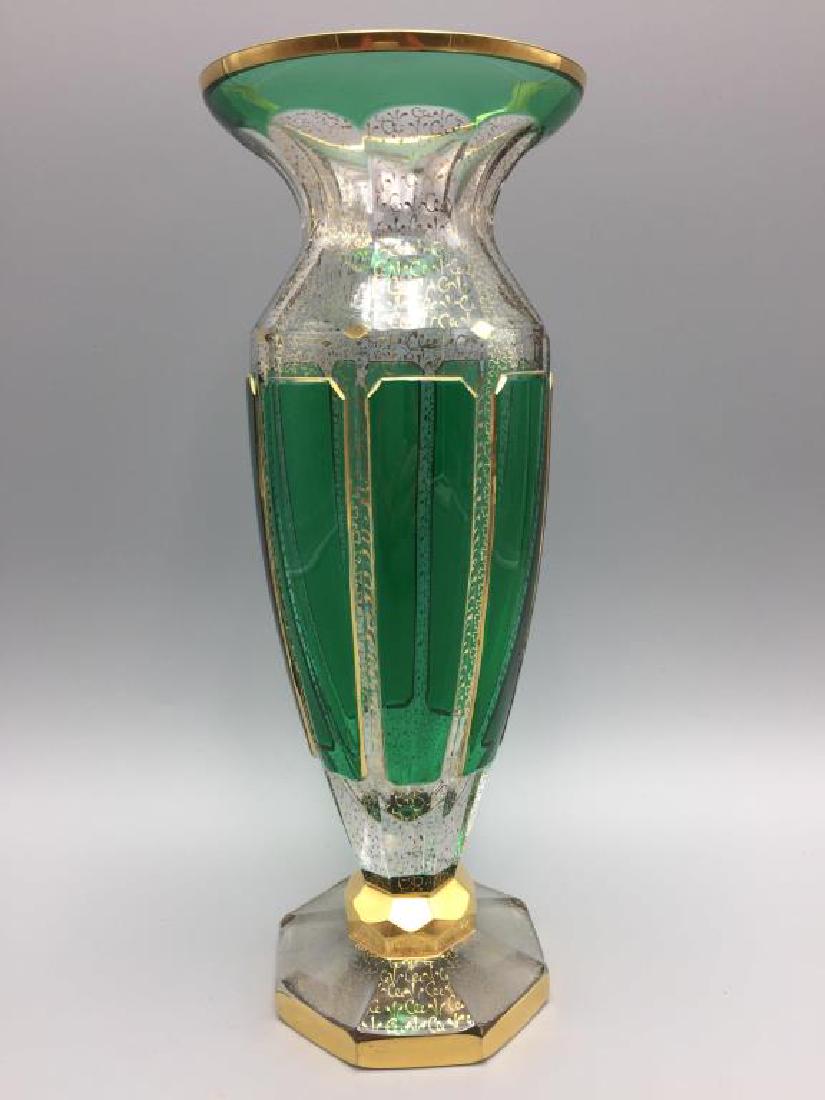 Green cut to clear vase (1 of 4)