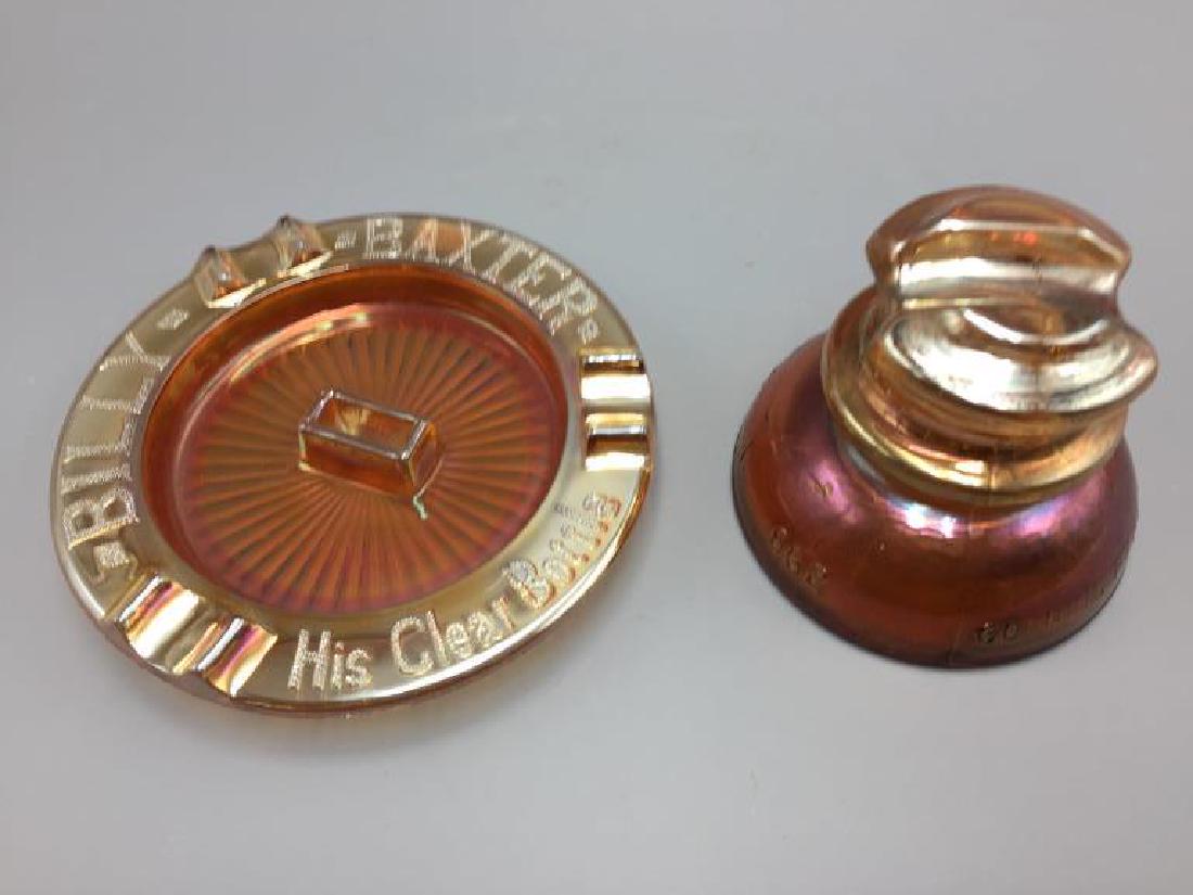 Marigold carnival glass pieces (1 of 11)