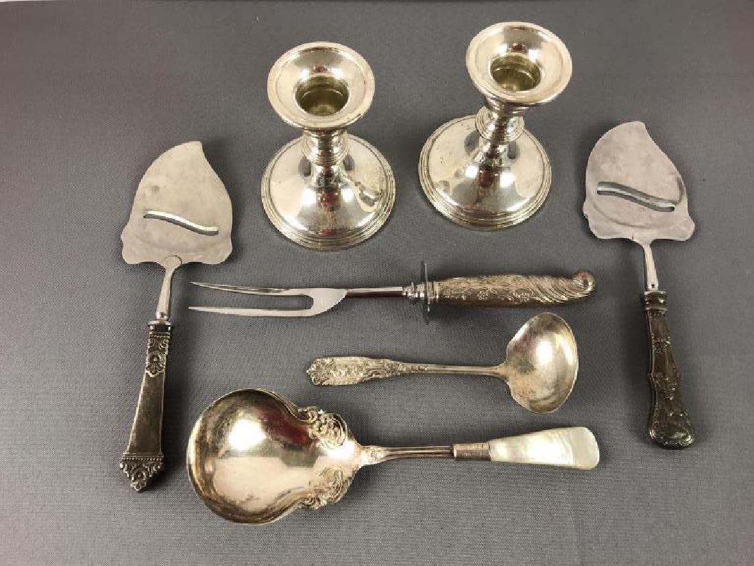 Sterling silver serving pieces and weighted (1 of 2)