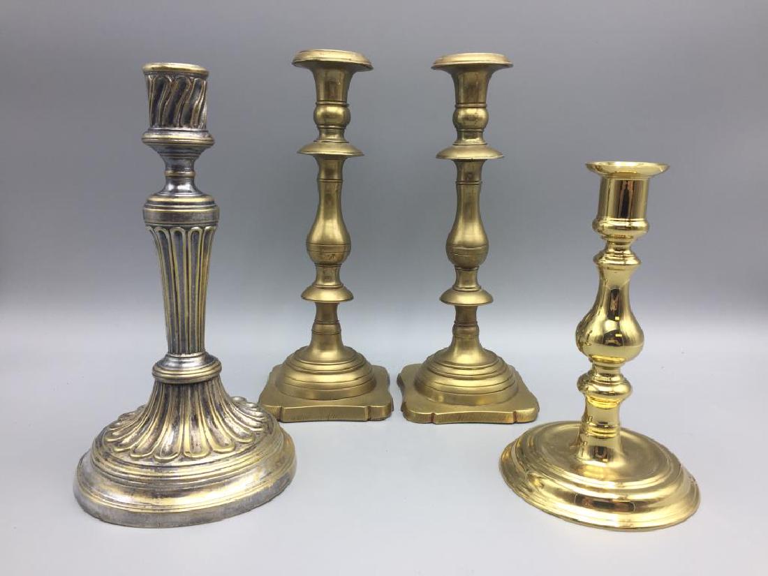 Four brass candlesticks (1 of 10)