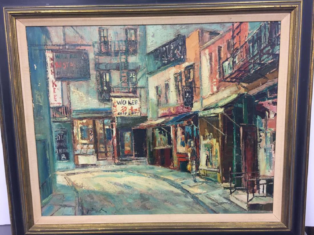 Stanley Sobossek oil on canvas City Street (1 of 4)