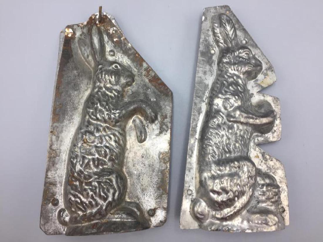 2 Large rabbit sitting upright chocolate molds (1 of 5)