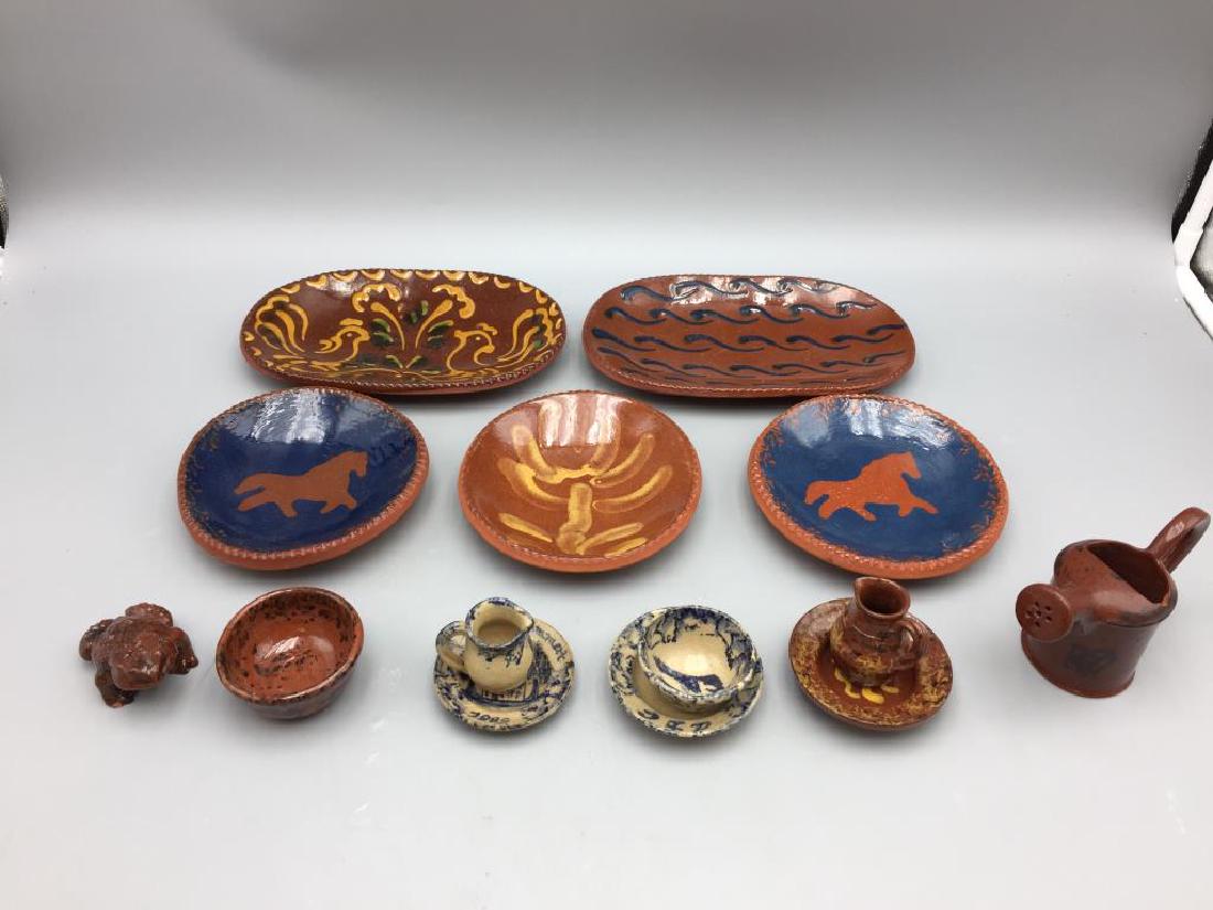 Lot of red ware miniatures and small plates (1 of 12)