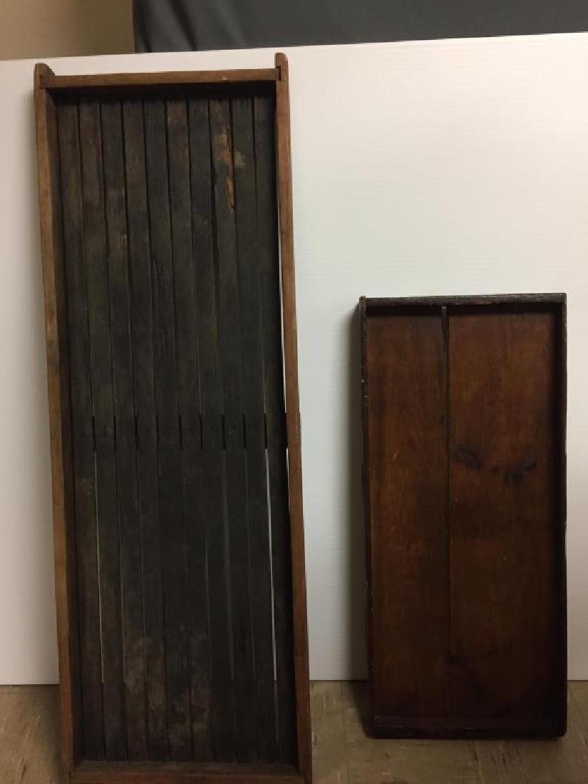 Lot of two primitive wooden trays (1 of 5)