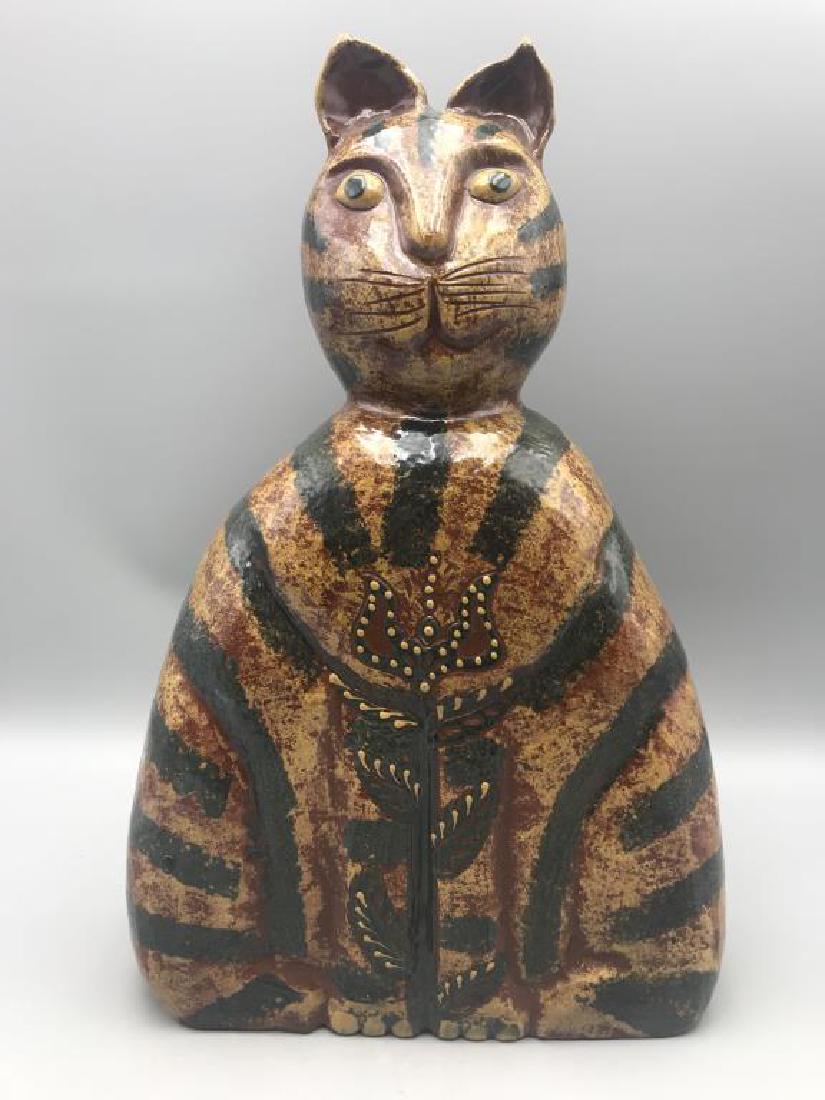 Modern redware pottery cat (1 of 4)