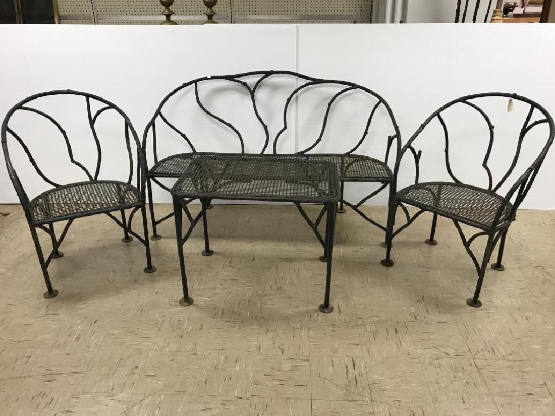 Tree form wrought iron patio set (1 of 7)