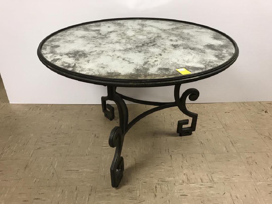 Cast iron table with distressed mirror top (1 of 3)