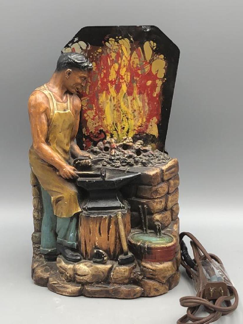 Gritt Inc. Chalkware Blacksmith lamp (1 of 6)