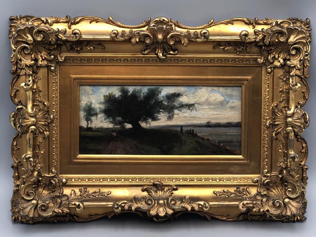 Gold Leaf Framed Landscape Oil Painting