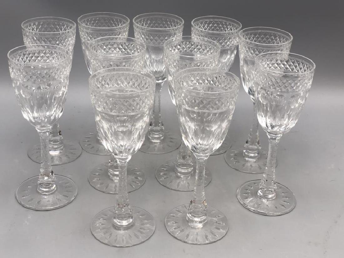 Hawkes 11 Cut Wine Glasses: Hawkes cut stem glasses, 6.5 inches tall.