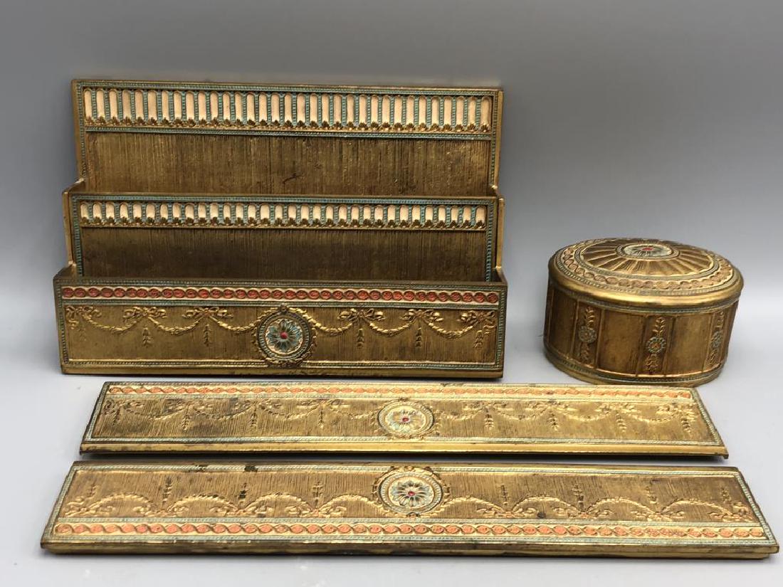 Tiffany Studio Gilt Bronze Desk Set (1 of 13)