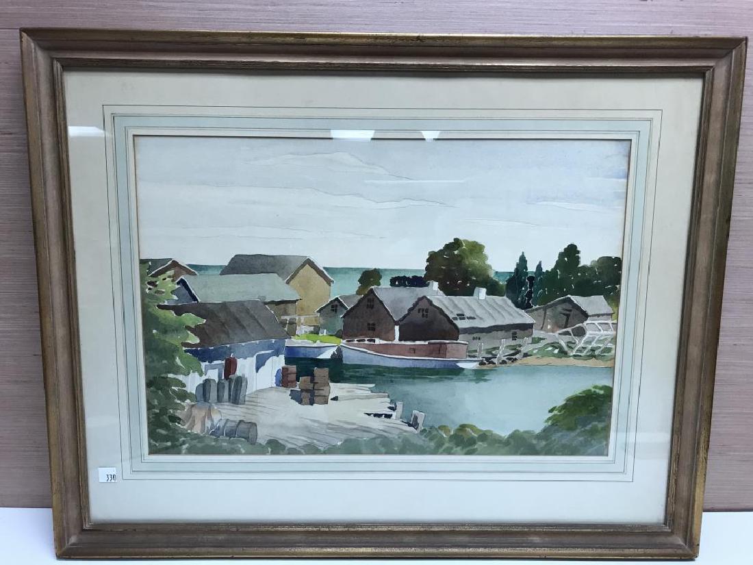 Watercolor, harbor scene (1 of 3)