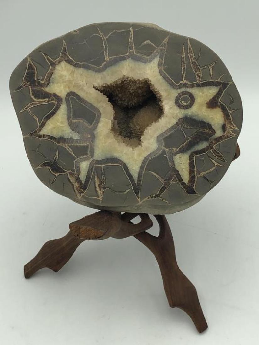 Geode on wood stand (1 of 5)