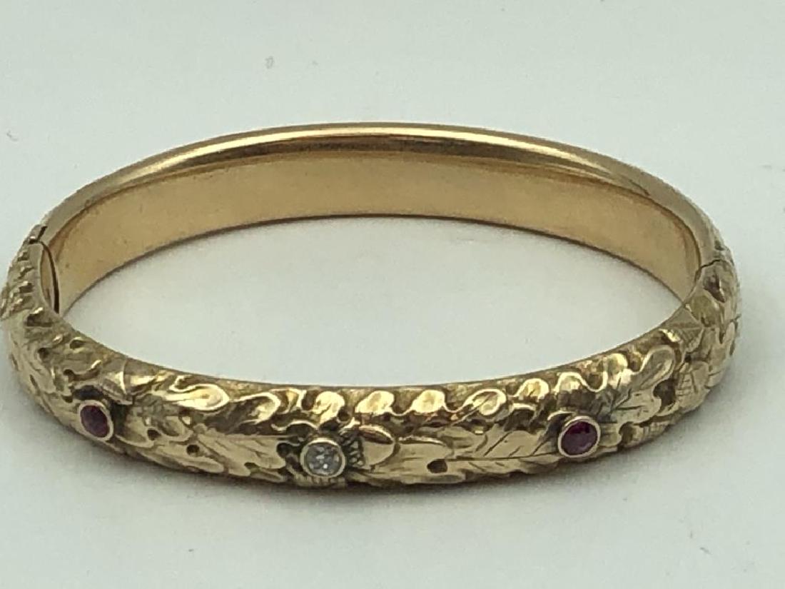 10k bangle with diamonds and rubies (1 of 5)
