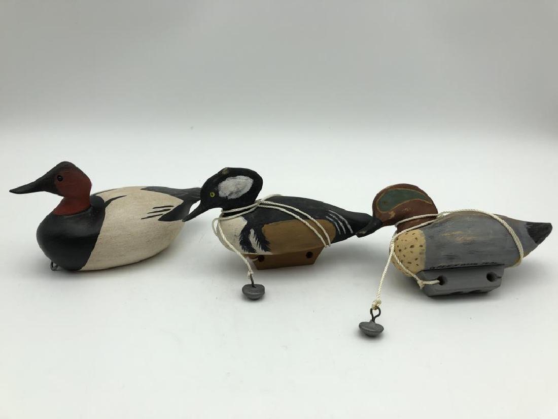 Lot of 3 carved decoys (1 of 10)