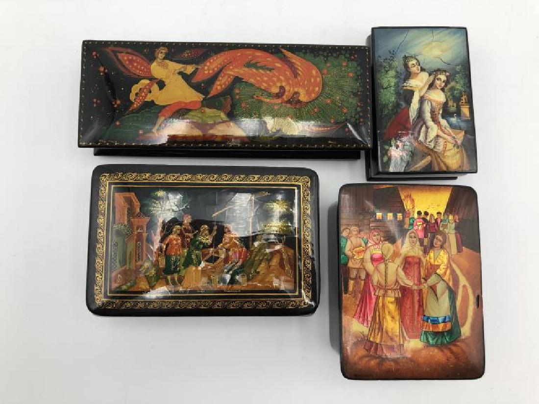 Lot of four Russian Lacquer Boxes (1 of 20)
