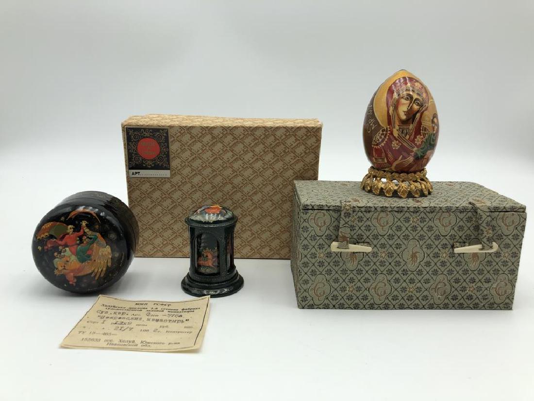 Three Unique Russian Lacquer pieces (1 of 16)