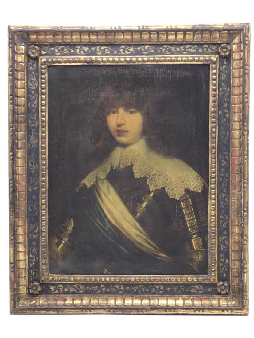 Photographic print of Frederick III: set in wood frame, back label reads, "No. 28 Firenze - R. Galleria Pitti- (last word is worn), Ritratto del Figlio di Federico III di Danimarca, Fotografia a colori stampa con inchiostri della Casa Ka