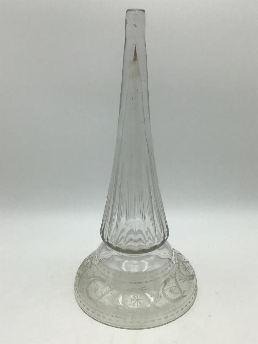 Early etched glass trumpet vase (1 of 5)