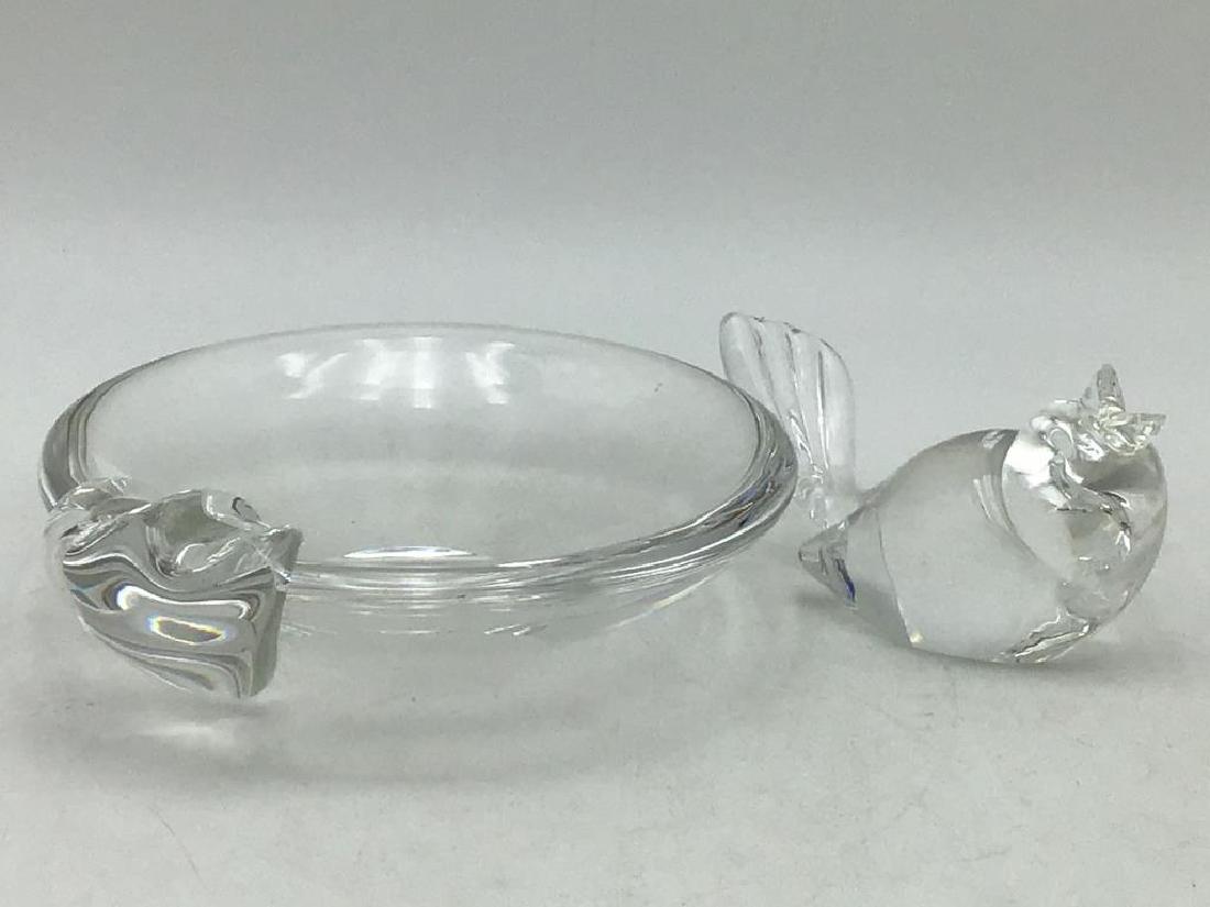 Steuben clear glass bird and bowl lot (1 of 8)