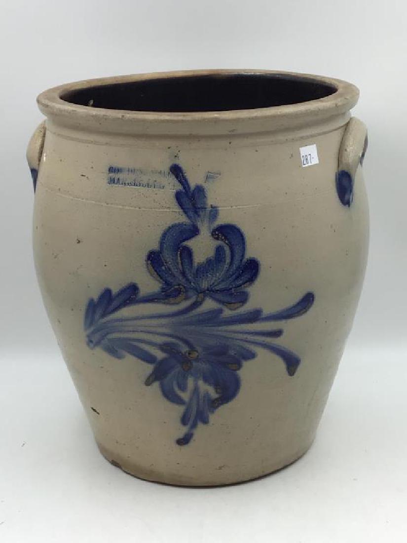 Cowden Wilcox blue decorated stoneware crock (1 of 7)