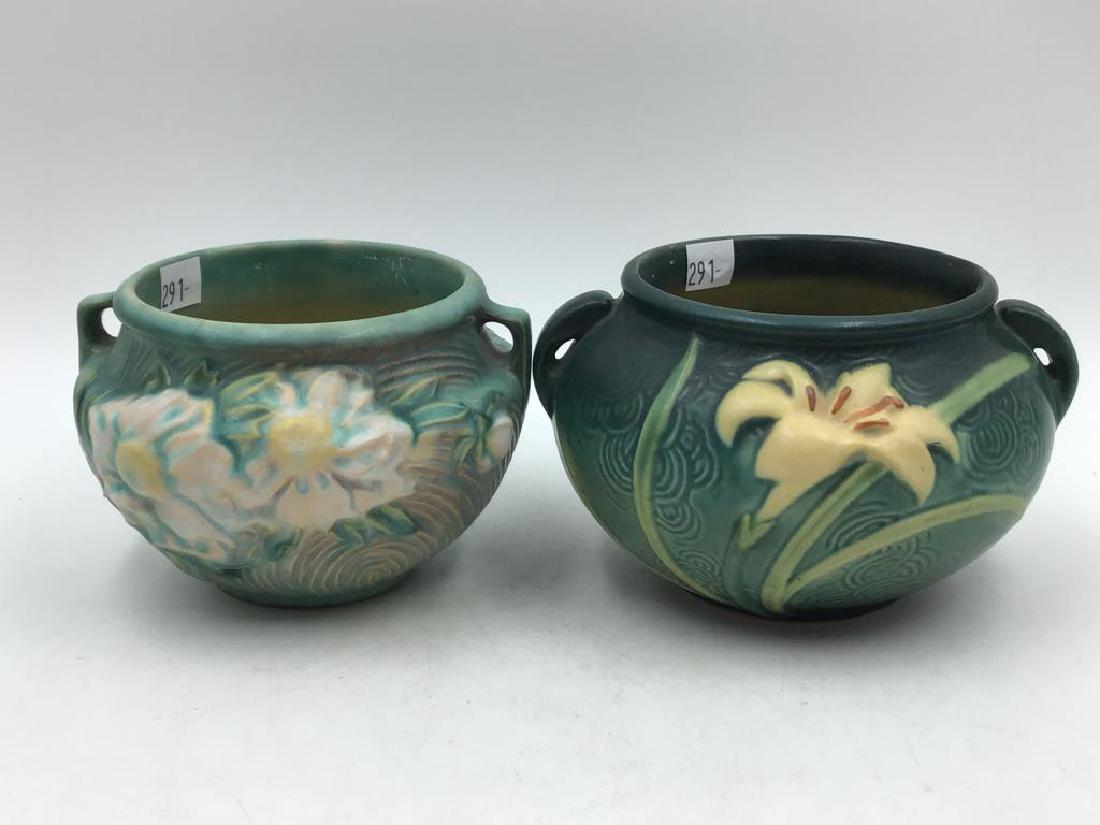 Lot of two Roseville planters (1 of 9)