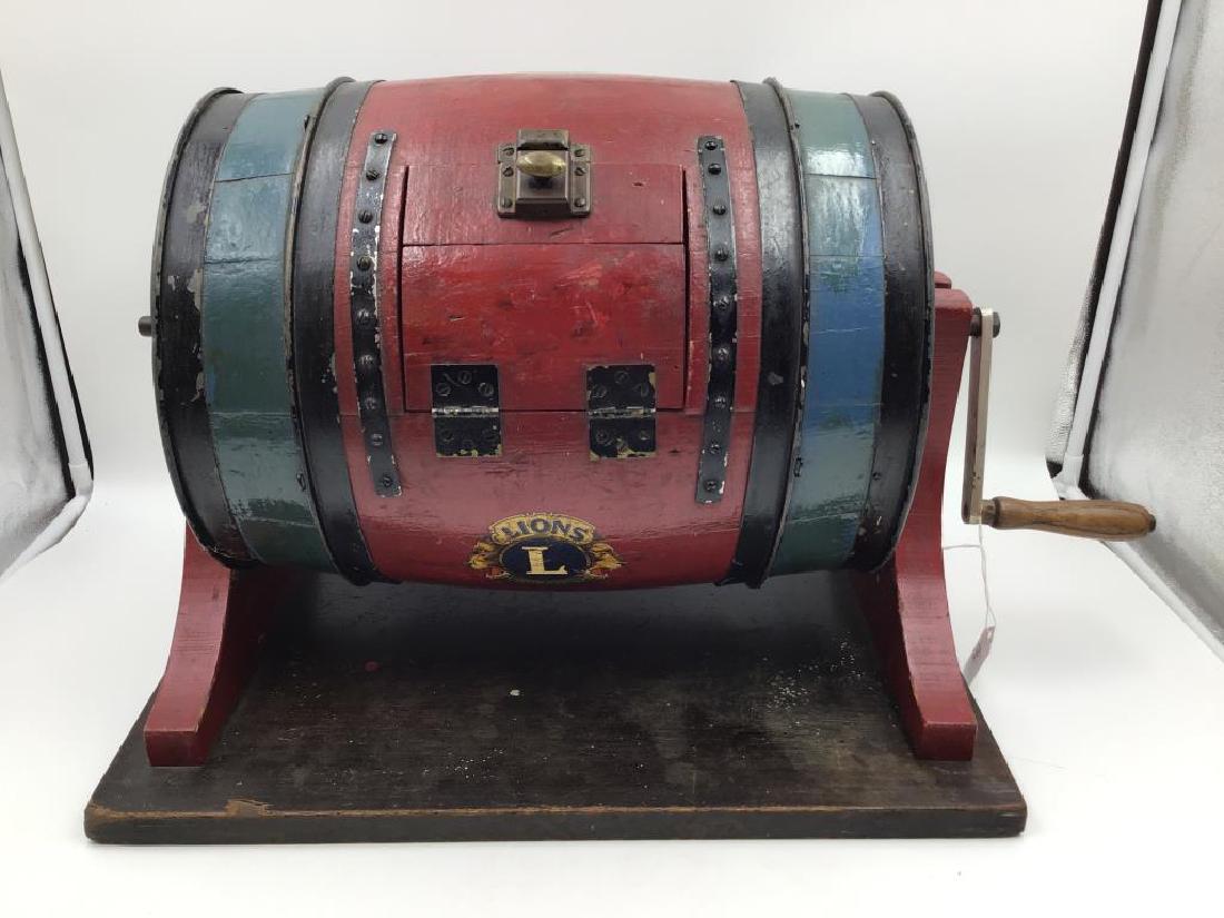 Lions wooden lottery barrel (1 of 6)