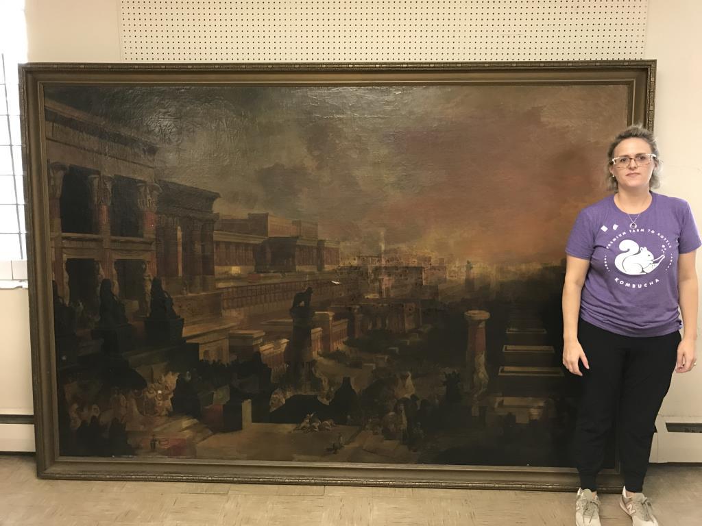 Very Large 1845 Emmanuel Leutze oil on canvas: Impressive large oil on canvas painting by artist Emmanuel Leutze, dated 1845 (signed lower right), he was also the artist who painted Washington Crossing the Delaware, this painting depicting Marshal