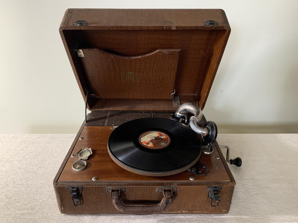 Birch Portable Suitcase Phonograph: Suitcase Phonograph