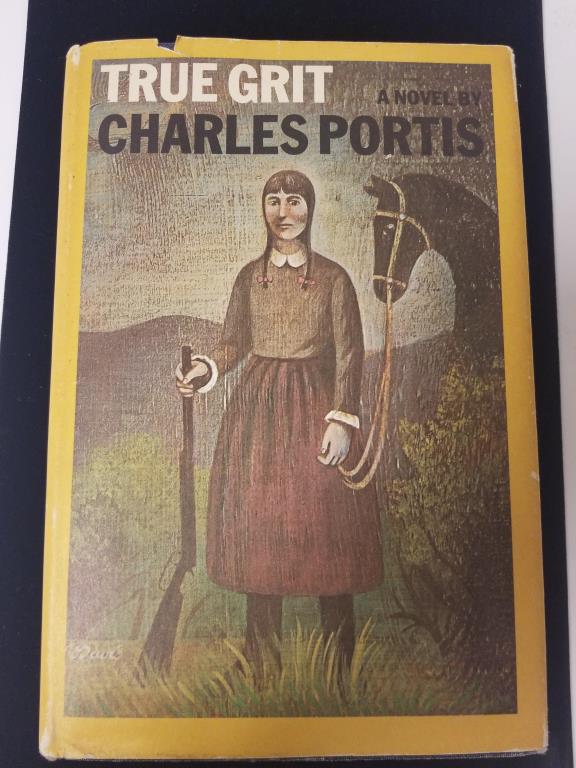 True Grit Novel, John Wayne membership card: Unique lot includes True Grit book with Paramount pictures 1968 red stamp, a copy of John Wayne photo on Kodak paper, rare membership card for The Great Films Society, John Wayne member 12/12/46