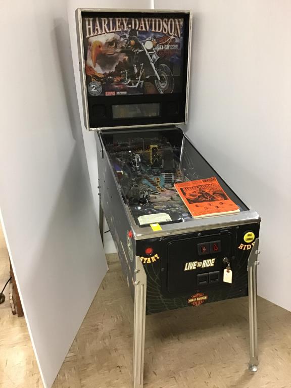 Harley Davidson pinball machine: 2nd Edition, 2002 Harley Davidson, official licensed product, coin operated, working great, comes with manual