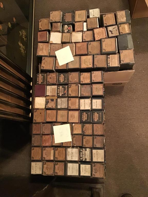 Approximately 180 player piano rolls: Various, mostly 65 note This item is NOT at Tom Hall Auction gallery. Due to size and logistics this item willremain at Musical Memories Museum located at 1010 Jefferson Ave., Allentown Pennsylvania 1
