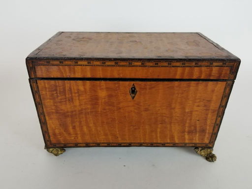Antique Inlaid Tiger Wood Dresser Box Jan 28 2020 Tom Hall