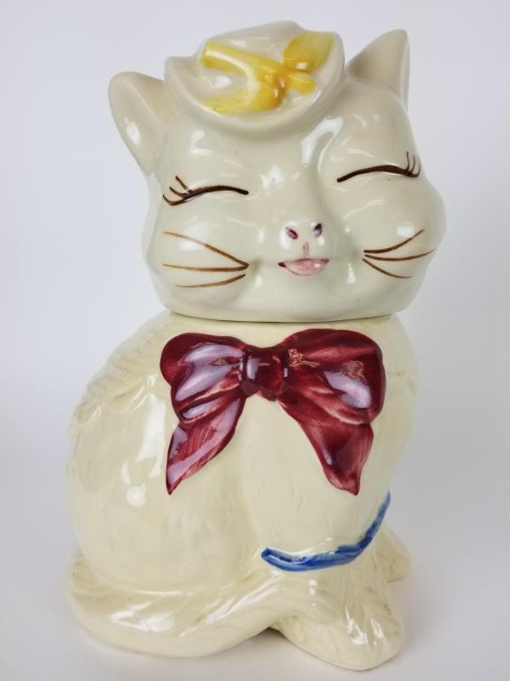 Shawnee Puss in Boots cat cookie jar: Shawnee Pottery Puss in Boots cat cookie jar. Measures 10 inches tall.