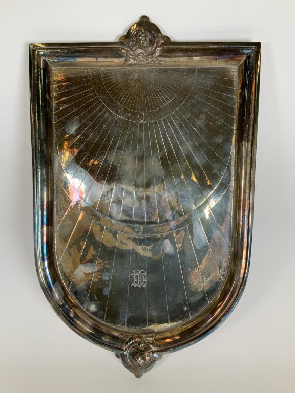 Fox Hunt Presentation Tray silver plate, 16.75 x 10: silver plate, 16.75 x 10 inches, monogrammed.