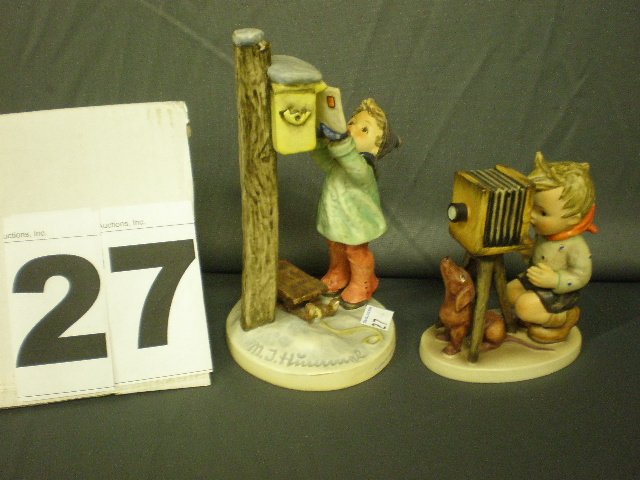 Two Hummel Figures Lot: 7 1/4" Letter to Santa Claus - 340 and 4.75" The Photographer - 178.